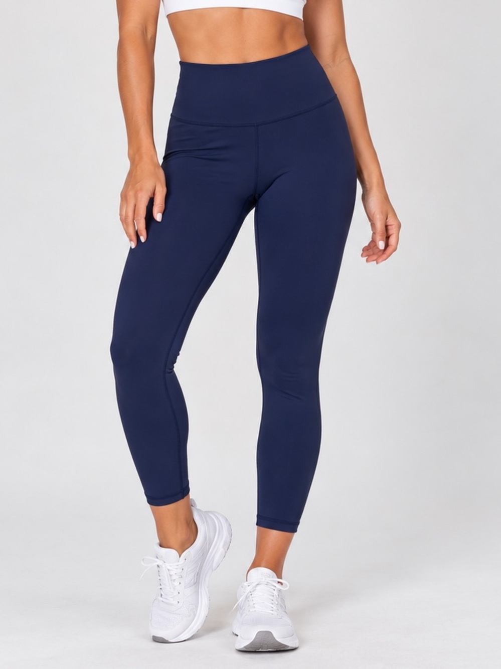 ZYIA Navy Blue Mid Rise 7/8 Length Active Leggings Size 8 - 10